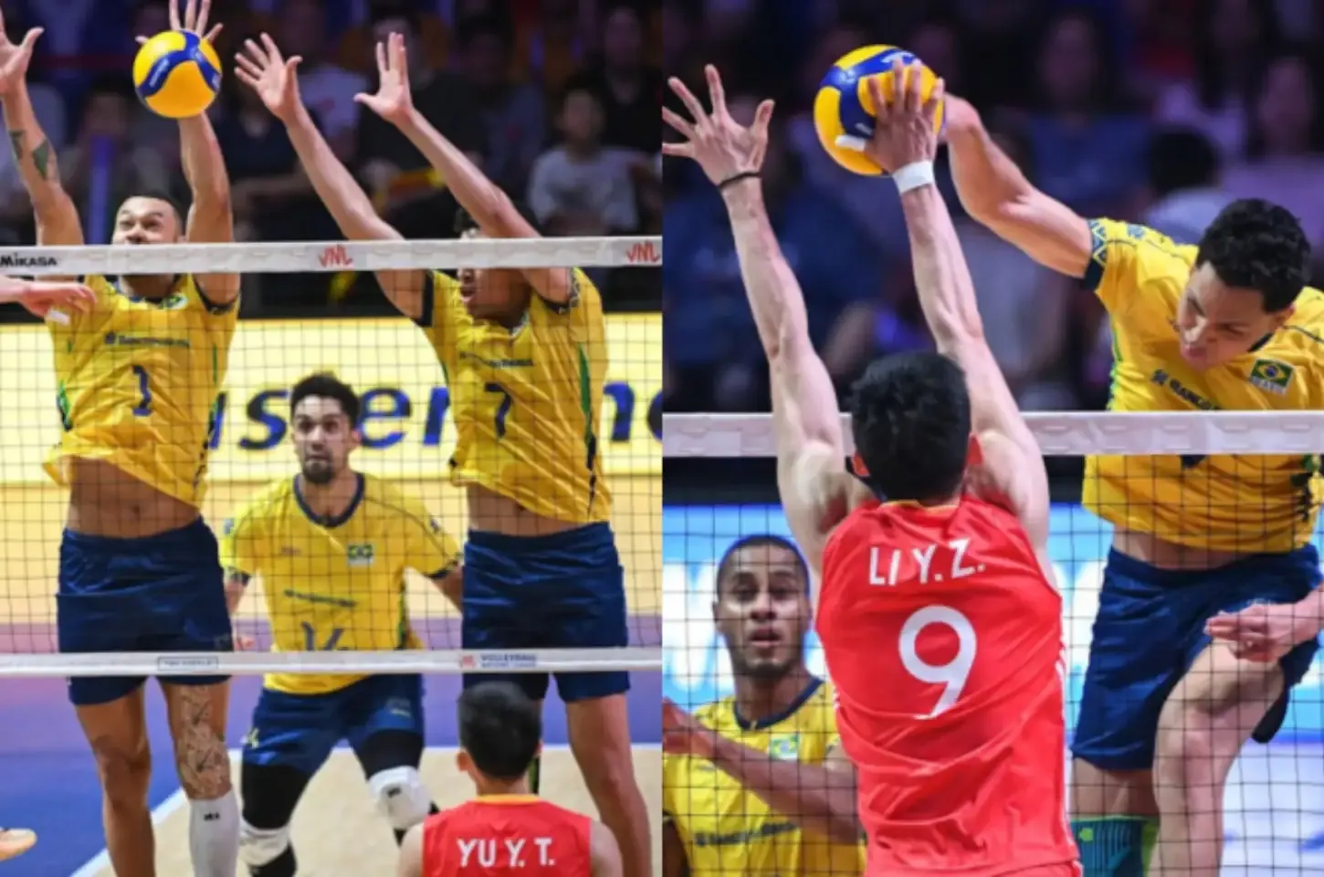 Brasil vira, vence China e se classifica às semifinais da Liga das Nações de Vôlei