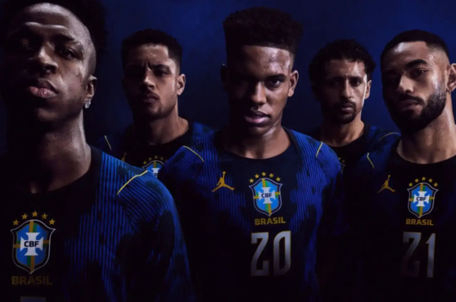 CBF divulga a camisa azul da Seleção Brasileira com logo de Michael Jordan